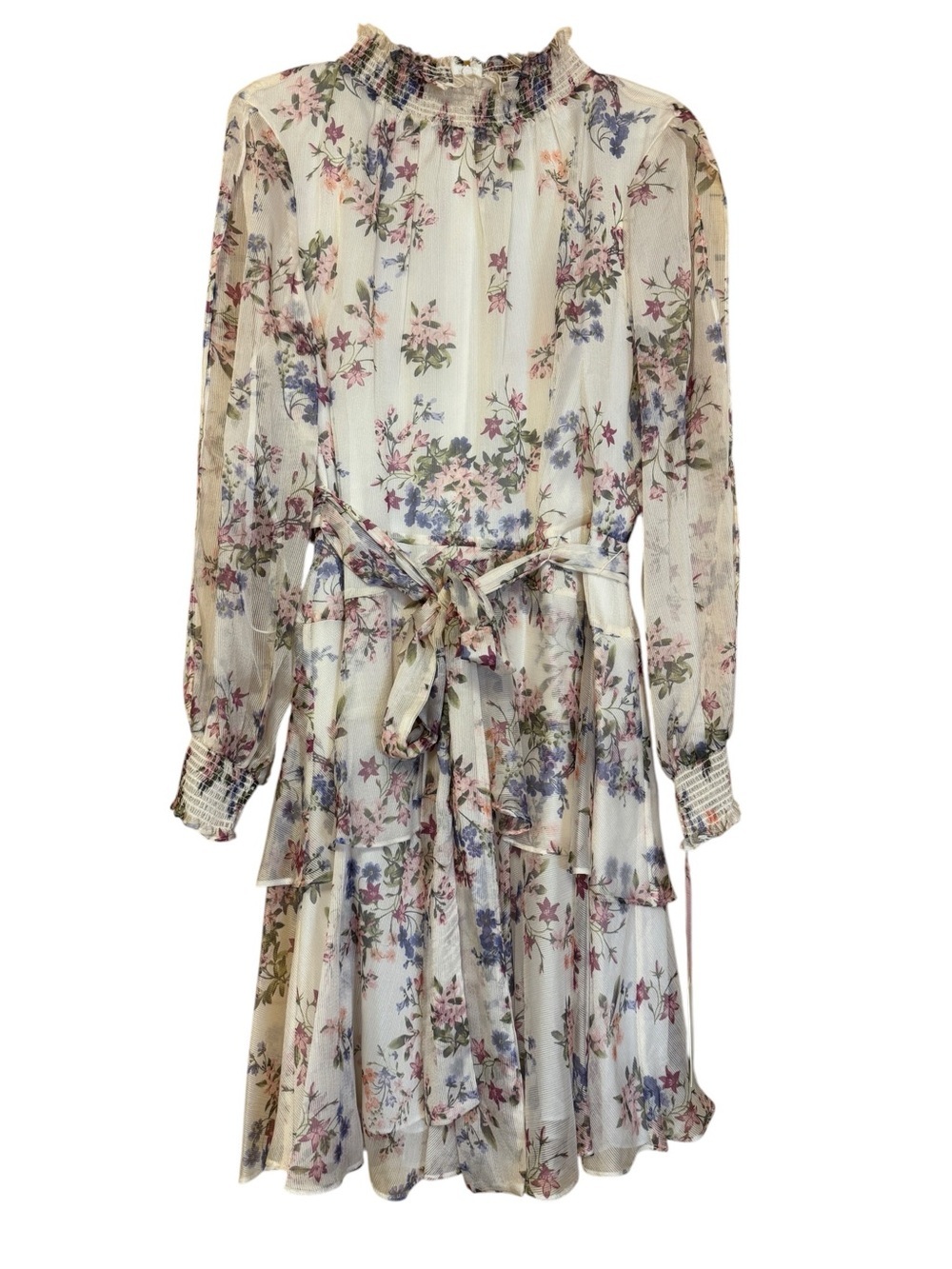 Alex Marie Belle Fleur Floral Mock Neck Long Sleeve Dress Size 16 NWT